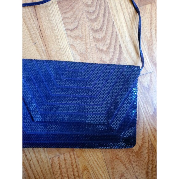 Vintage Lumbered Beaded Mesh Evening Purse Purple with strap - Picture 4 of 11